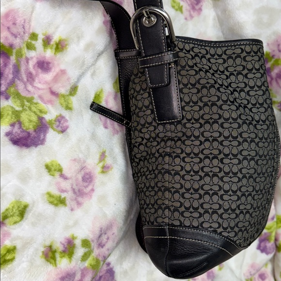 Coach Black Patterned Shoulder Crossbody Bag W/ Adjustable Strap - Picture 7 of 17